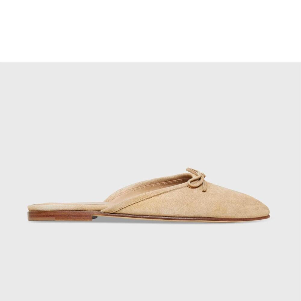 NEW ANN MASHBURN women's joy mule in camel suede